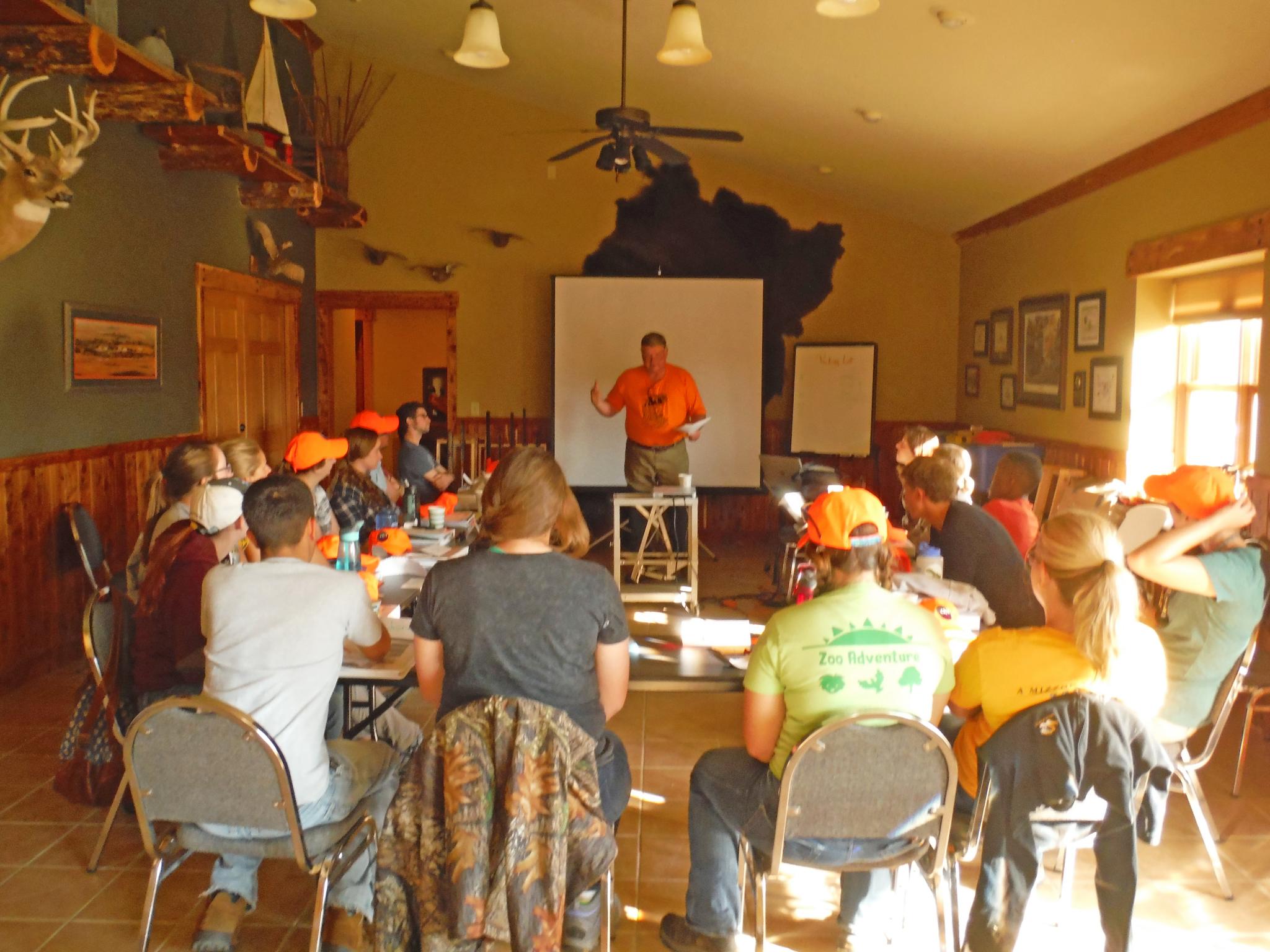 Class instruction covers topics like history of hunting, biological basis for hunting, etc.